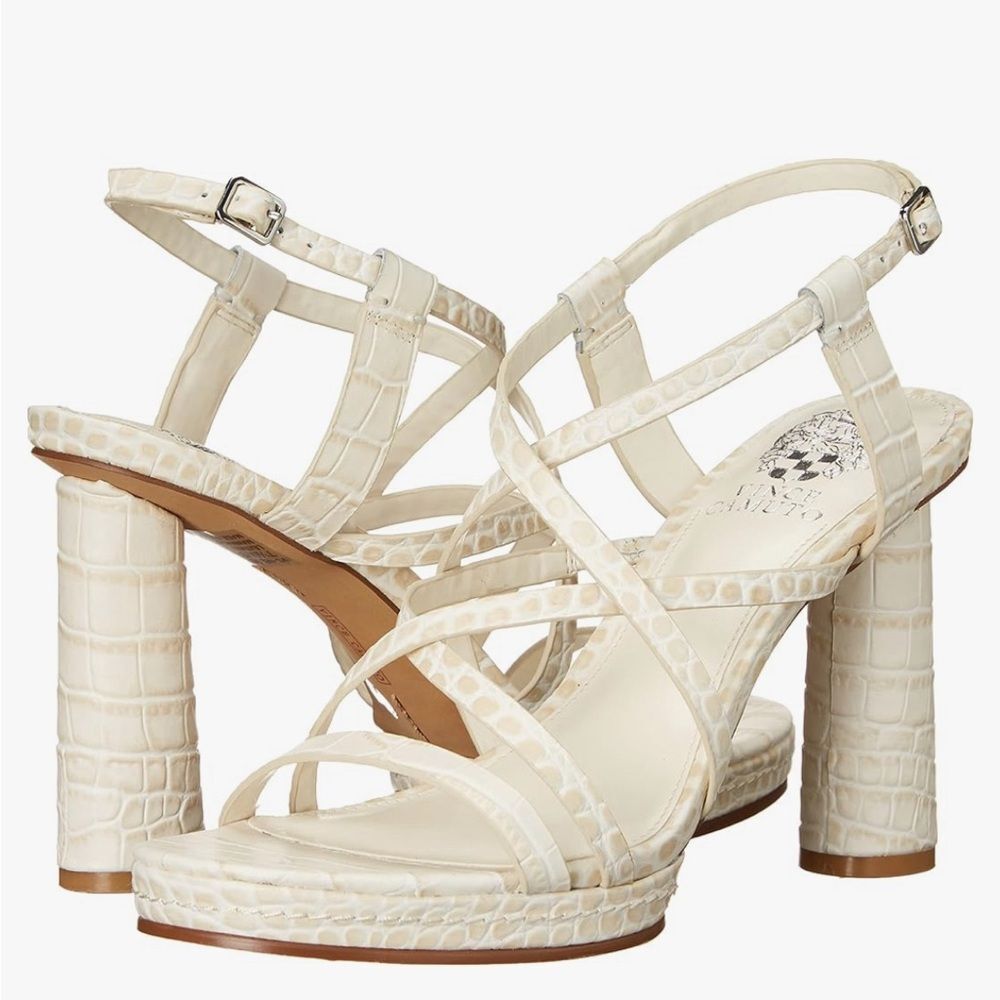 Vince Camuto Cream Strappy Heels